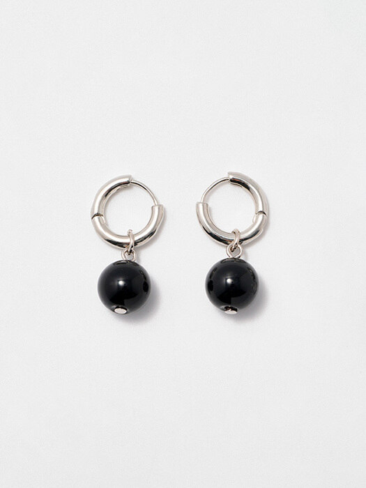 Black ball earrings