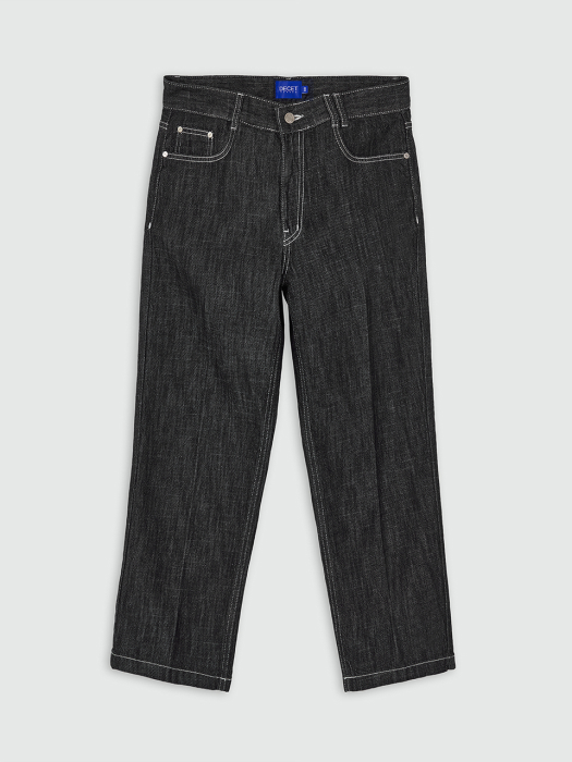 [린넨라이크데님]Linen Like Cropped Tapered Jeans DCPT004RawBlack