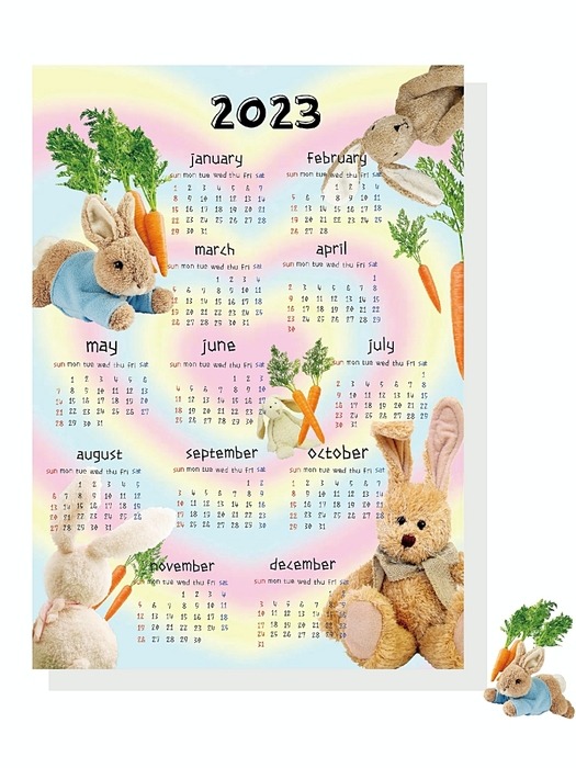 Love Rabbit 2023 Calendar Poster (heart)