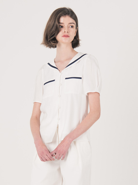 WED_Pocket line point simple blouse