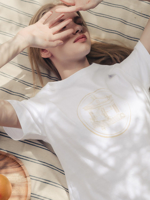 H-S 콜럼 레귤러 티셔츠_WHITE