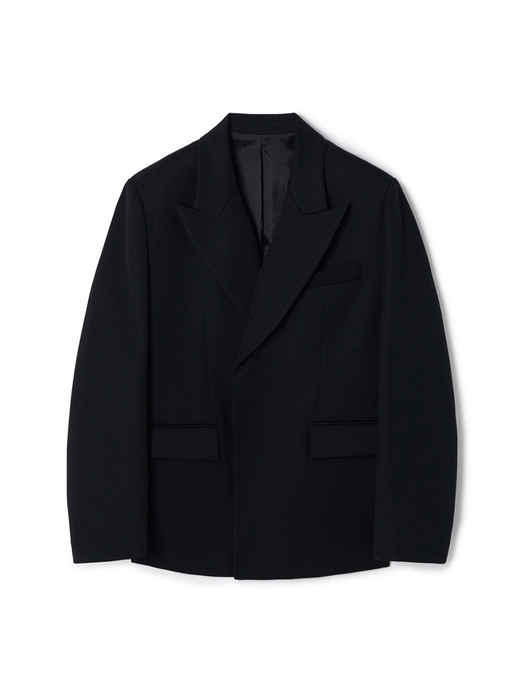 For men, Minimal Peaked Lapel Blazer / Black