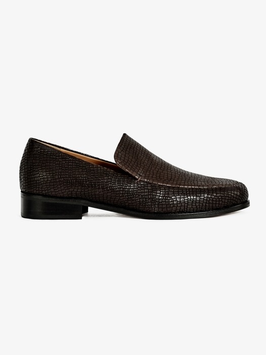 30mm Pietra Embossed-Leather Loafers (Brown)