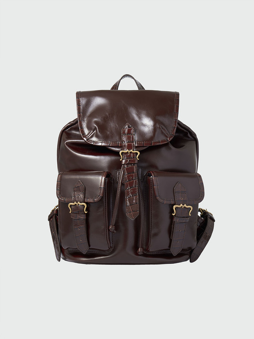 HOEVER Buckled Pocket Backpack - Brown