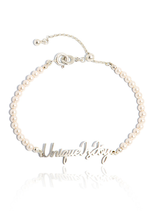 Initials Line Pearl Silver Bracelet Ib300 [Silver]