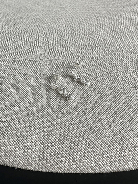 [silver925] tiny heart drop earring