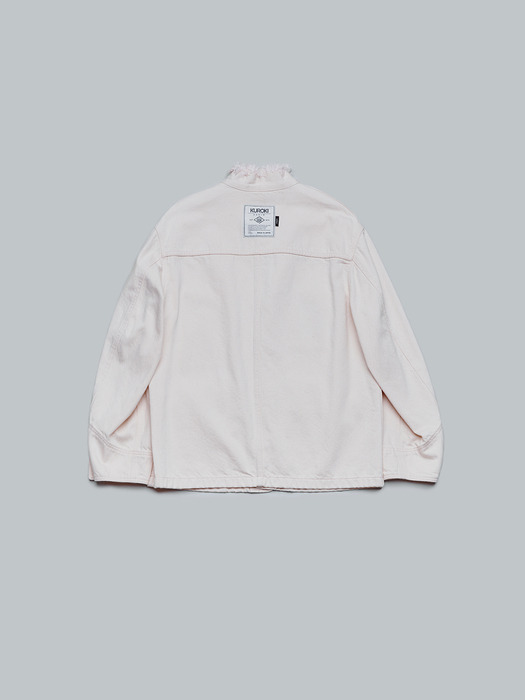 LIGHT PINK RAW-CUT NECK WORKER JACKET