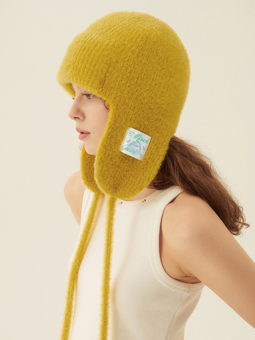 KNIT TROOPER HAT - MUSTARD 니트 트루퍼햇