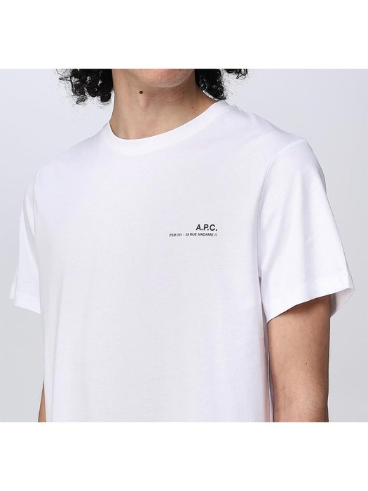 [아페쎄] 23SS COFBT H26904 AAB / 남성 작은 로고 프린팅 화이트 반팔 티셔츠