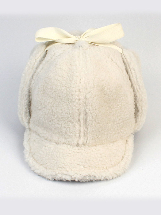 Muji Ivory Fleece Earflap Cap 귀달이모자