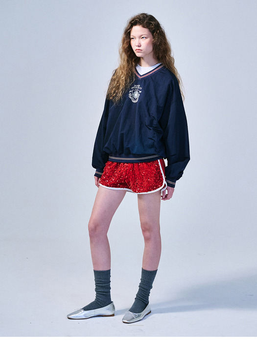 SEQUIN SHORTS_RED WHITE