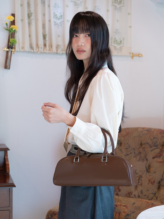 Halfmoon bowling bag tote Darkbrown