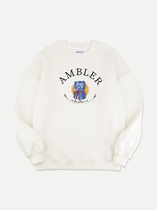 Blue bear yearbook Over fit Sweatshirt AMM1206 (Ivory)