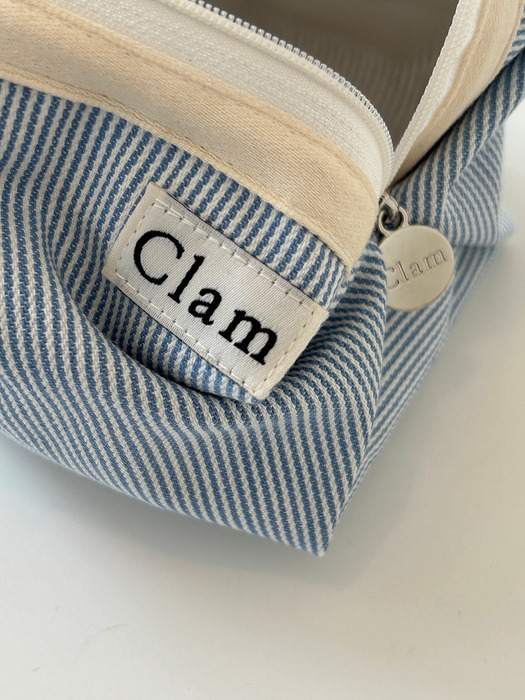 Clam round pouch _ Little stripe
