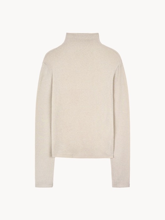 soft-touch turtleneck (Beige)