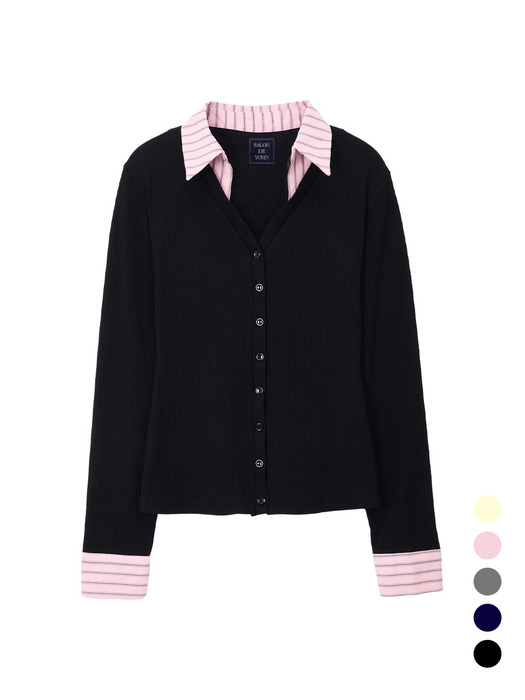 Shirt Detail Cardigan_ 5 color