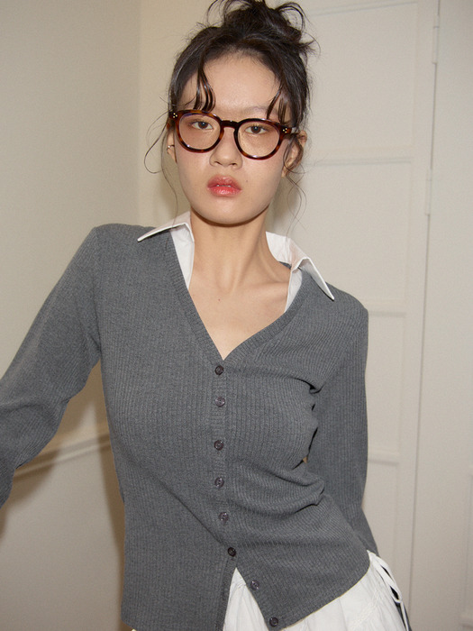 Shirt Detail Cardigan_ 5 color