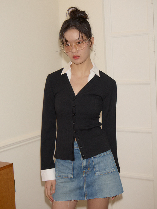 Shirt Detail Cardigan_ 5 color