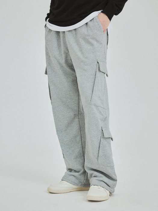 Semi Wide Cargo Sweat Pants(3color)