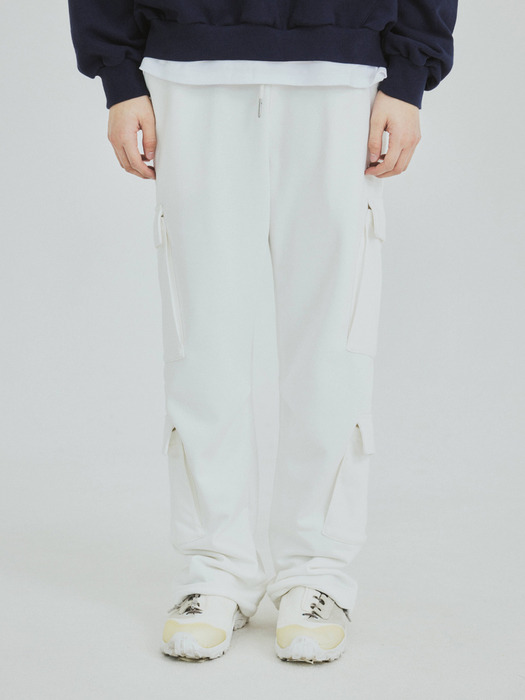 Semi Wide Cargo Sweat Pants(3color)