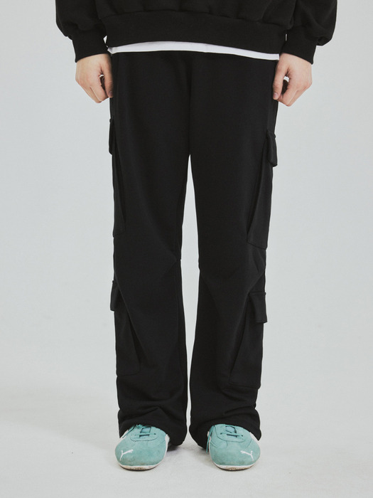 Semi Wide Cargo Sweat Pants(3color)