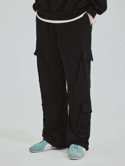 Semi Wide Cargo Sweat Pants(3color)