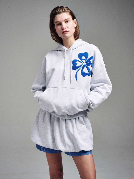 HOODY CLOVERMARDI BOUCLE_HEATHER BLUE