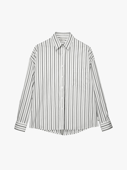 Wide Harry Stripe Shirt White