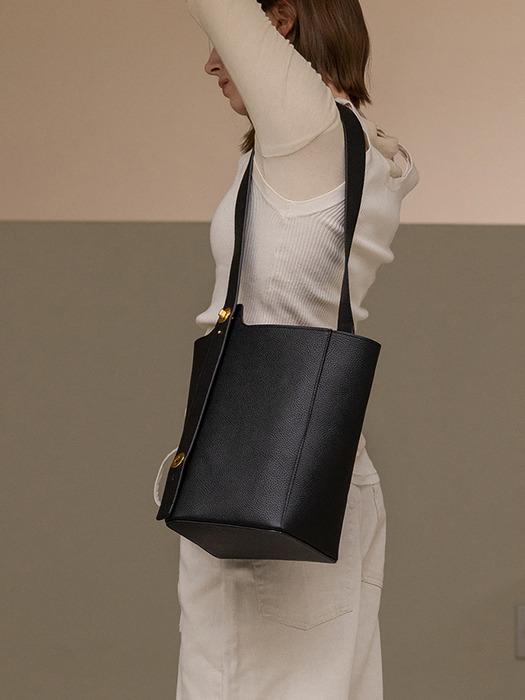 2way Bucket Bag Ople Leather_ Black