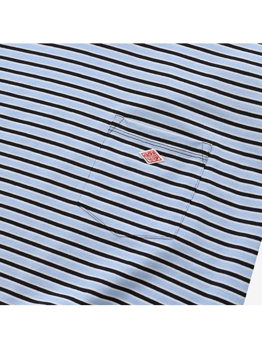 [본사정품] 단톤 남성 포켓 스트라이프 티셔츠 (BLU)(ADTM241C198-BLU)