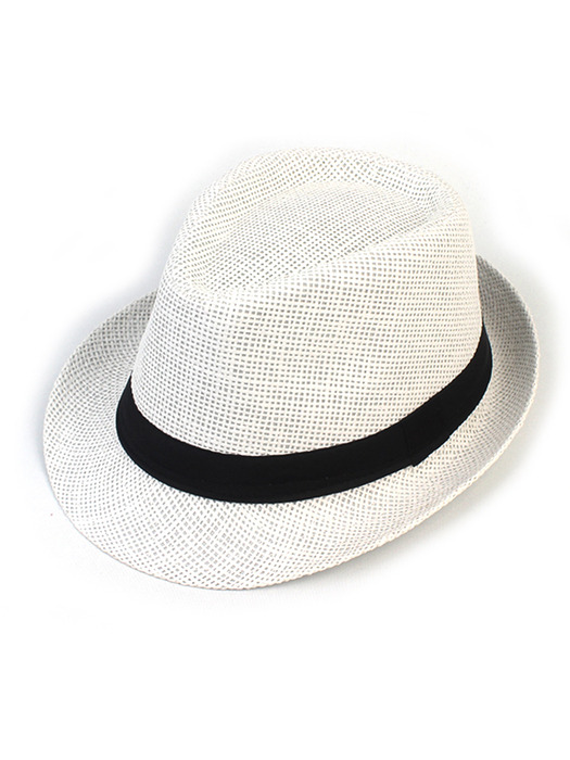 BU Summer Shiny Line White Fedora 여름페도라