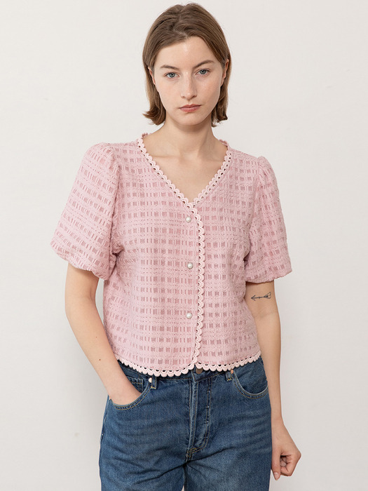 Balloon sleeve blouse _Pink