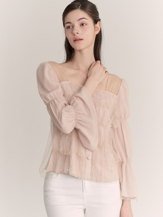 Grace Blouse (Pink Beige)