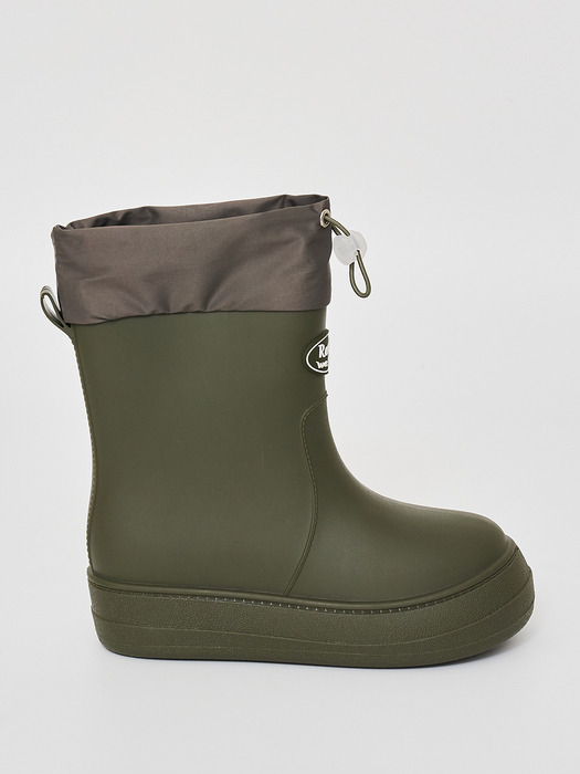 레인부츠 RE-RAIN SHIRRING BOOTS KHAKI