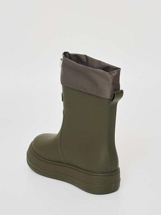 레인부츠 RE-RAIN SHIRRING BOOTS KHAKI