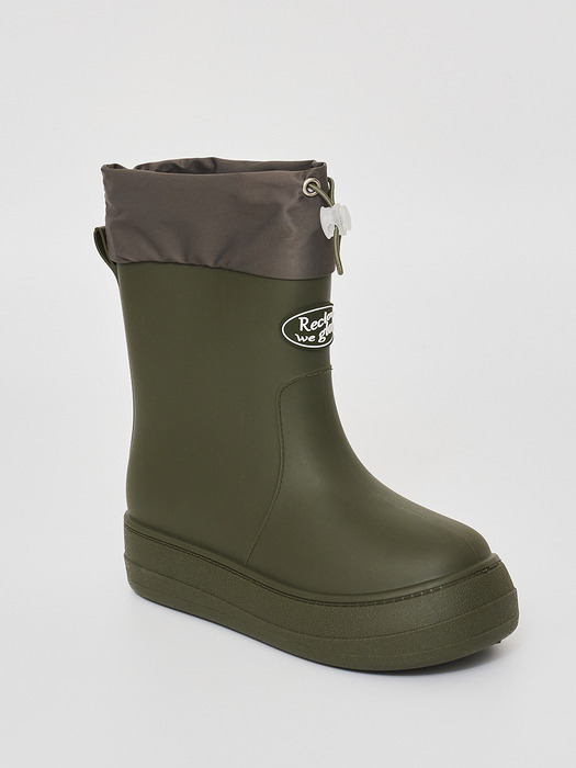 레인부츠 RE-RAIN SHIRRING BOOTS KHAKI