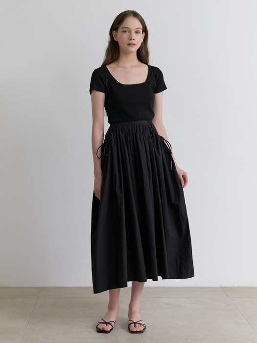 Basket strap skirt (black)