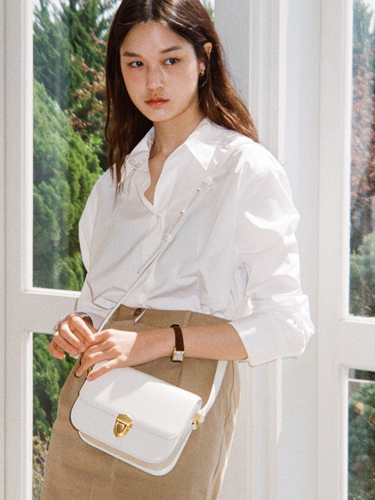 [밀리유미유][리퍼브]Couronne Saddle Bag Small_Ivory [W CONCEPT]