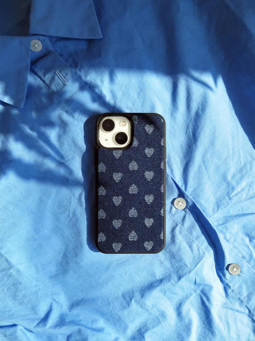 TEXTILE PHONE CASE [HEART]