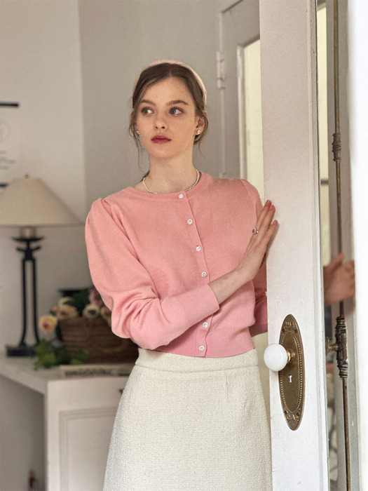 Lautre round shine Pink knit cardigan