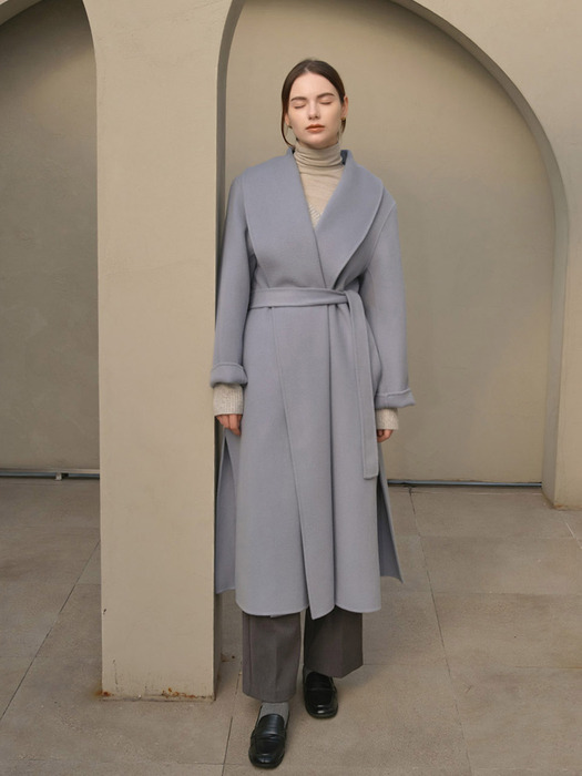 Lautre Kate Blue Grey Cashmere handmade Coat