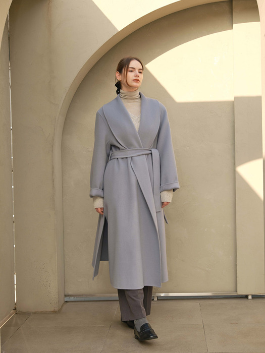 Lautre Kate Blue Grey Cashmere handmade Coat