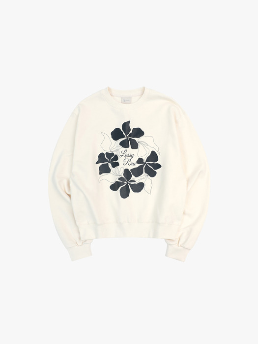 Big Flower Sweatshirt Cream