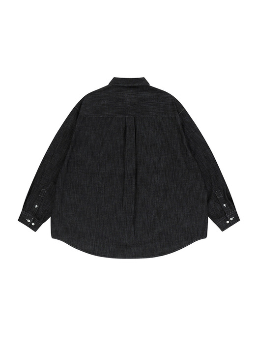 Washed over denim shirt (black)