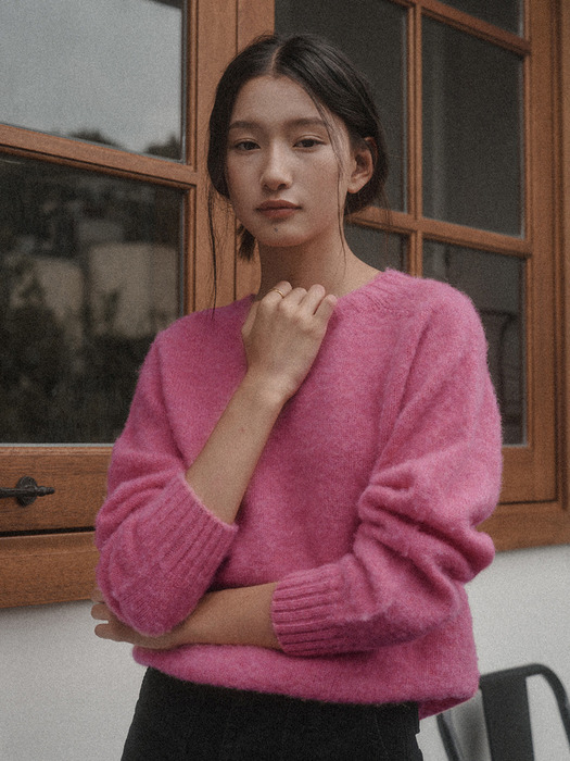 WHOLEGARMENT RAGLAN KNIT_PINK