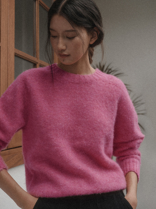 WHOLEGARMENT RAGLAN KNIT_PINK