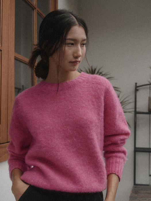 WHOLEGARMENT RAGLAN KNIT_PINK