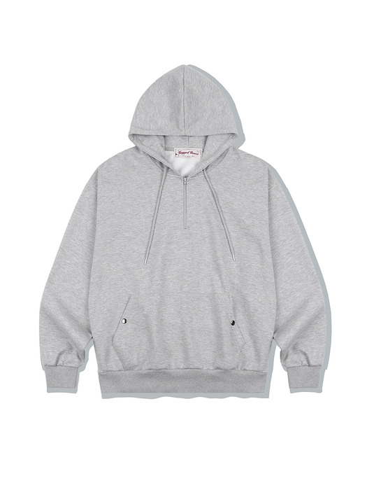 RGDHS HALF ZIP-UP HOODIE 멜란지그레이