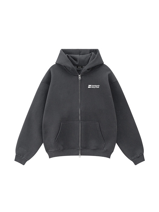 SP CLUB OVERFIT HOOD ZIP UP-BLACK