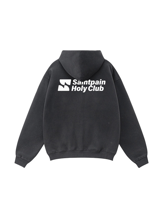 SP CLUB OVERFIT HOOD ZIP UP-BLACK